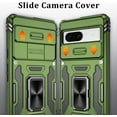 thumbnail image 3 of Pixel 7 case, Google Pixel 7 Case with Slide Camera Cover and HD Screen Protector, Shockproof Google Pixel 7 Phone Case with 360° Magnetic Ring Holder Kickstand Case for Google Pixel 7 Green, 3 of 12