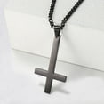 thumbnail image 5 of Hermah Inverted Cross Pendant Necklace for Men Cuban Chain 18-24inch, 5 of 5