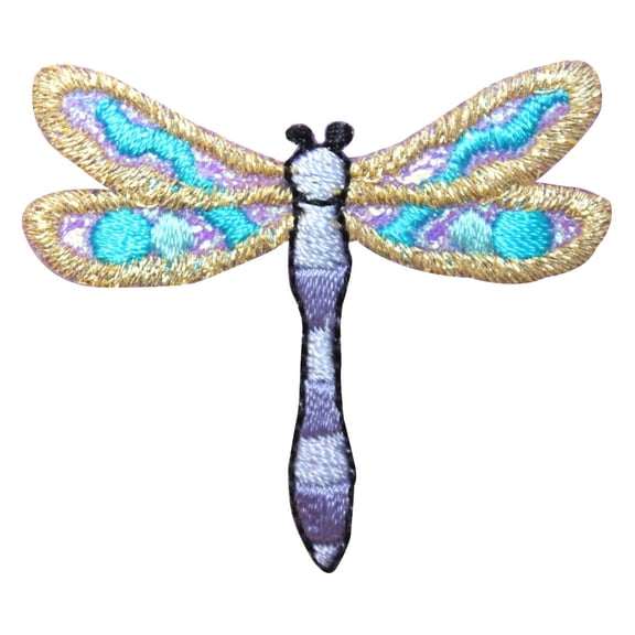 ID 1658B Fairy Dragonfly Patch Garden Insect Bug Embroidered Iron On Applique