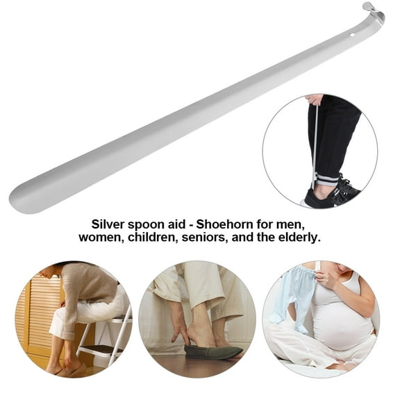 Mgaxyff Shoehorn for Seniors, Shoehorn for elderly,Professional Stainless Steel Shiny Silver Metal Shoe Horn Shoehorn for Seniors elderly