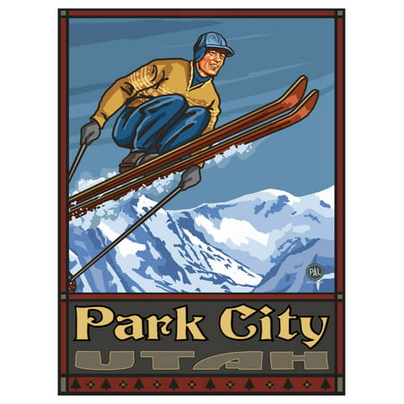 Park City Utah Ski Jumper Travel Art Print Poster by Paul A. Lanquist (9