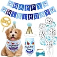 thumbnail image 1 of Bandera de perro para fiesta de cumpleaños de mascotas, sombrero de pastel triangular, accesorios decorativos, suministros para arreglos festivos, conjunto de disfraces, 1 of 3