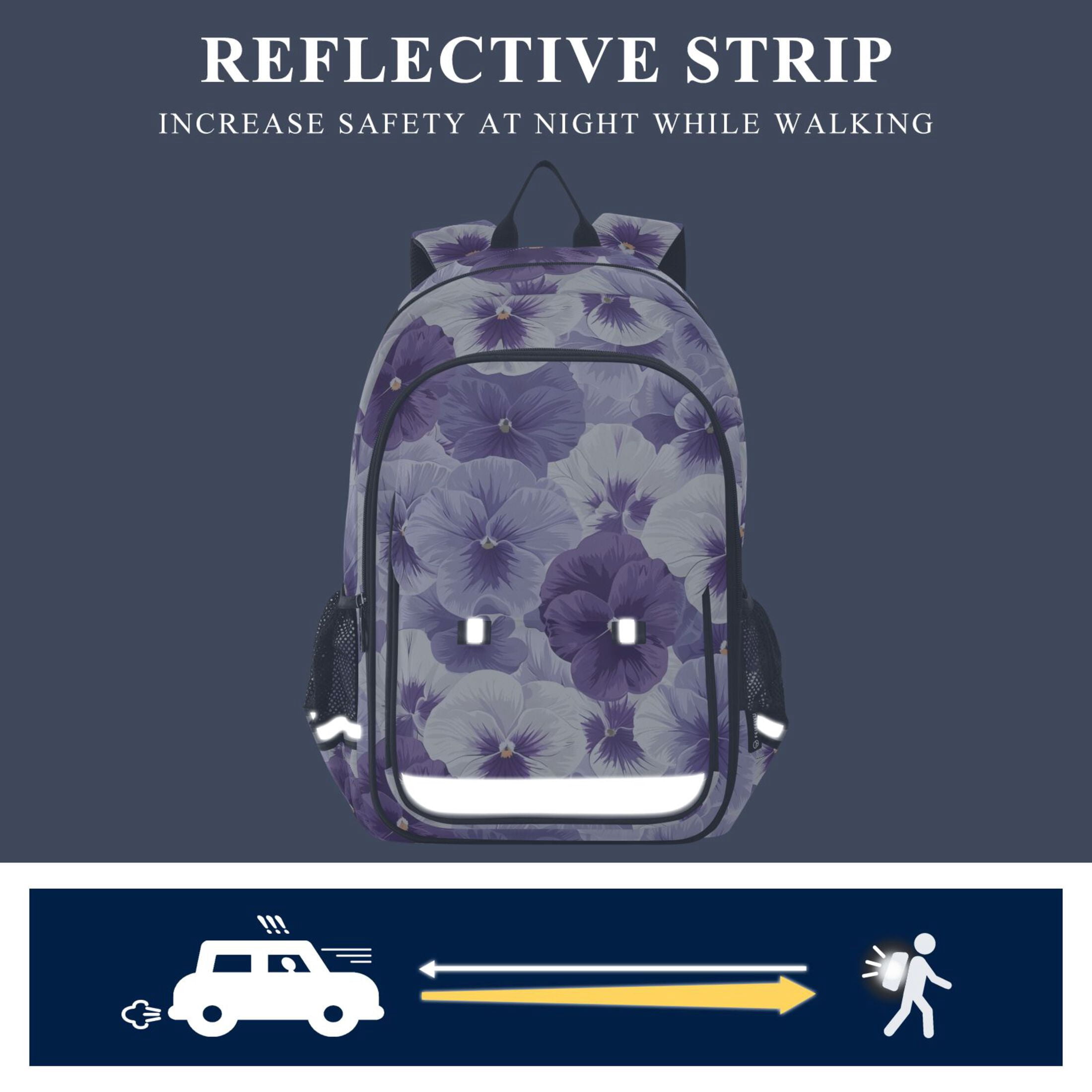 ALAZA Violet Flowers Laptop Backpack Purse Travel Bag Casual School Bookbag Rucksack for Women Men