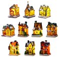thumbnail image 5 of Christmas House With LED lights Christmas Tree Ornament Resin  Decoration 2023 New Year Gift, 5 of 5