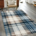 thumbnail image 3 of 3'x5' Area Rugs, Blue Brown Plaid Indoor Outdoor Area Rug for Living Room Bedroom, Vintage Abstract Stripes Lattice Washable Bathroom Rugs Kitchen Floor Carpet Mats Home Decor Aesthetic, 3 of 8