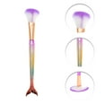 thumbnail image 3 of Unique Bargains 4 Pcs Portable Mermaid Makeup Brush Set for Bathroom Purple Plastic Handle Nylon Hair, 3 of 5