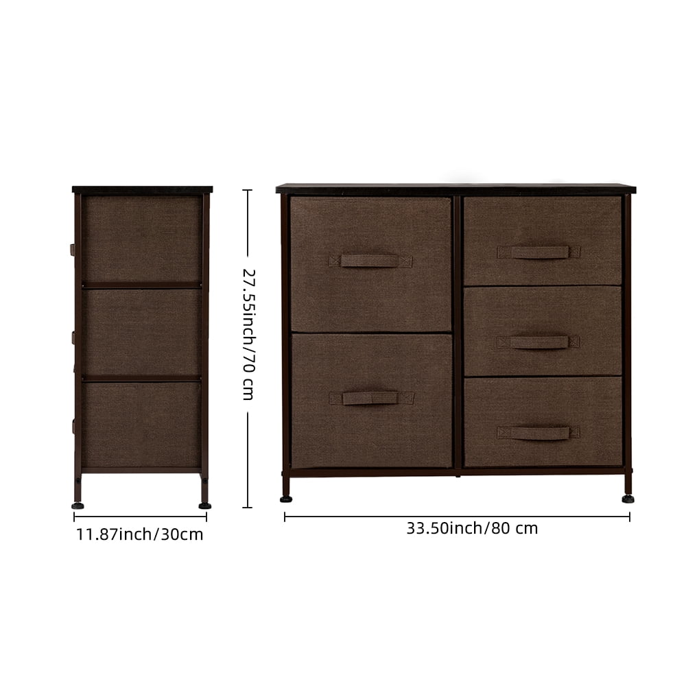 Kepooman Drawer Dresser, Dresser Drawer Organizer 5 Drawers, End Table Storage Cabinet, Easy Pull Fabric Bins, Wooden Side Table for Bedroom, Hallway, Entryway Furniture, Brown Kepooman Drawer Dresser, Dresser Drawer Organizer 5 Drawers, End Table Storage Cabinet, Easy Pull Fabric Bins, Wooden Side Table for Bedroom, Hallway, Entryway Furniture, Brown