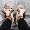 thumbnail image 3 of Pantuflas de vaca JAMW para mujeres y niñas de algodón de felpa para interiores y exteriores, 3 of 3