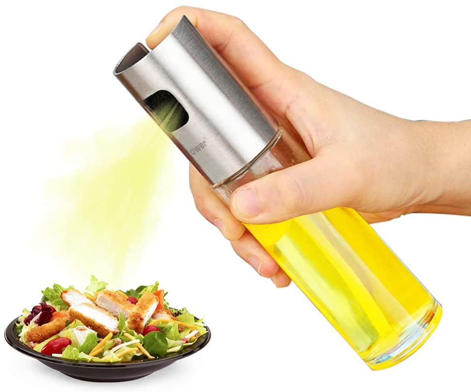 LNGOOR Olive Oil Sprayer Mister,Foodgrade Glass Bottle Oil and Vinegar