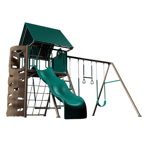 Lifetime Earthtone Hard Top AFrame Metal Swing Set