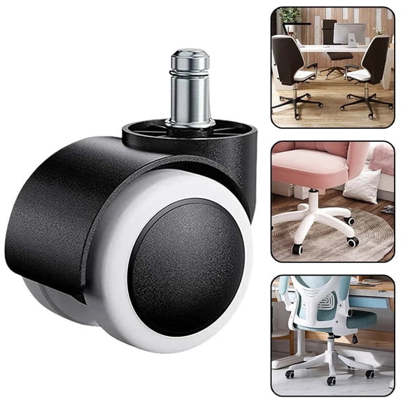 Universal Mute Wheel Office Chair Caster Swivel Rubber Soft Safe Rollers Furniture Hardware Heavy Duty Office Chair Wheels Home ,Reliable