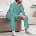 thumbnail image 7 of Zufioo Teal Green Glitter Mens Pajamas Set, Mens Long-Sleeved Pajama and Pajama Pants,Pajamas Para Hombres,Men's Sleepwear-Small, 7 of 7