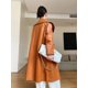 thumbnail image 5 of Abrigo largo de piel de oveja para mujer, tendencia otoño invierno 2024, chaqueta cortavientos de piel auténtica con solapa grande y corte entallado de alta gama, 5 of 5