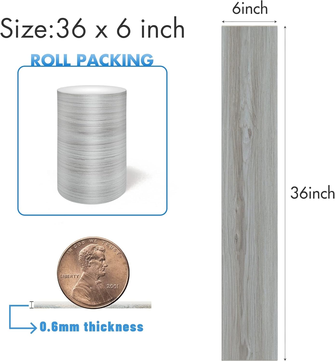 Peel and Stick Floor Tile Waterproof 36 Pack 54 Sq.Ft,(NO Sticky Residue Left)Wood Look Floor Tile, Self-Adhesive DIY Flooring Tiles for Bedroom,Waterproof Wood Plank Vinyl Tile Stickers, Living Room