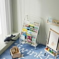 thumbnail image 6 of 4-Tier Metal Kids Bookshelf with Toy Storage for Toddlers, White, 6 of 6
