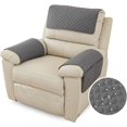 thumbnail image 1 of Housse d'Accoudoir de Sofa, Housse d'Accoudoir Imperméable pour Fauteuil Inclinable avec Pochette, 1 Place Gris Foncé, 1 of 5