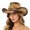 Coffee, variant on Beachy Raffia Cowboy Hat For Sunny Summer With Wide Brim Boho Ranch Style Lightweight Sun Outdoor Accessory Beige