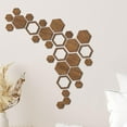 thumbnail image 3 of Pegatinas de pared Sunnimix de madera Hexagonal para decoración del Hogar, 3 of 8