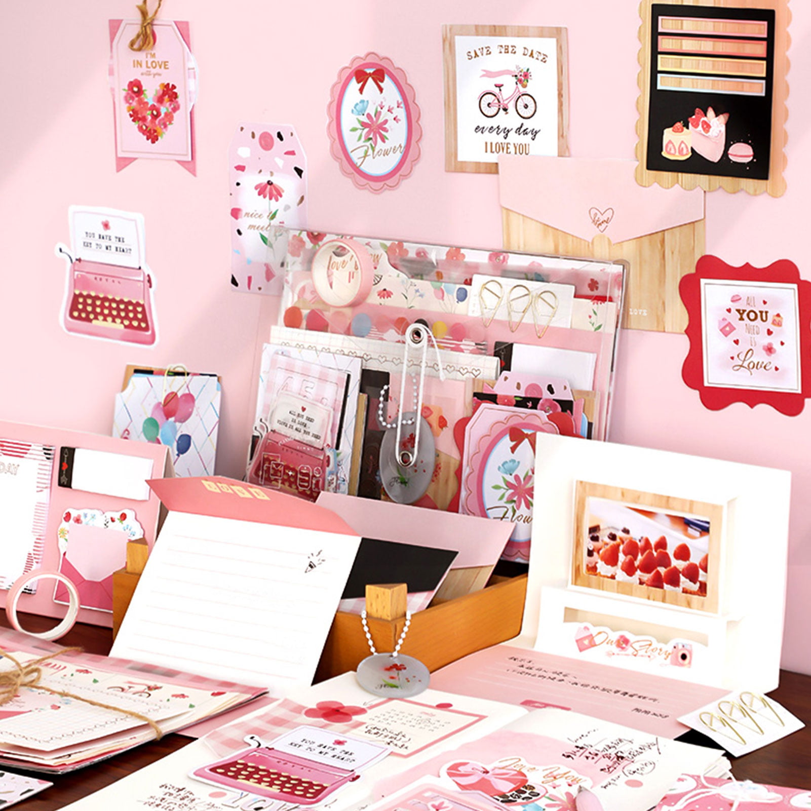 Pink Kawaii Cute Scrapbook Journal Stickers Japanese Style Diary Craft Art  46pcs