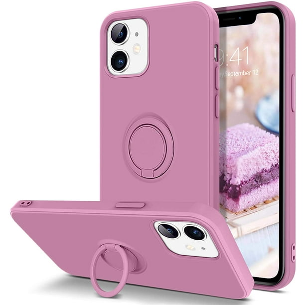 Compatible With Iphone Case Slim Silicone Soft Rubber With 418 Ring Holder Car Mount Supported Protective Cute Phone Cases Cover For Iphone7 8 Purple Walmart Com