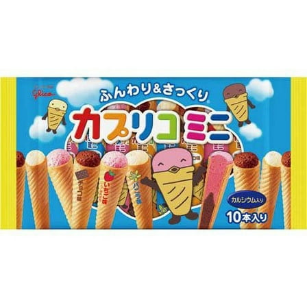 Glico Mini Caplico Ice Cream Cookies, Baked Filled Cones