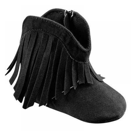 

Baby Girls Boots with Tassels Infants Soft Sole Shoes Toddler Zipper Short Bootie