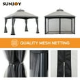 Sunjoy Katy 10 ft. x 12 ft. Gray and Black 2tier Steel Gazebo with