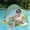 Green#3982, variant on Inflatable Pool Floating Bed Deckchair, Blue Plastic Water Lounger with Sunshade, Lightweight Floating Chair for Pool Parties, Beach and Lake Relaxation
