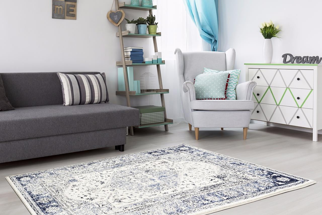 2041 Distressed Ivory 8 x 10 Area Rug Carpet Large New