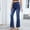 Blue, variant on Women's Skinny Flared Jeans Low Rise Patchwork Trousers with Pocket Lifting Slim Denim Pants