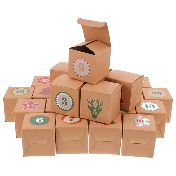 ELAYARD Holiday Paper Advent Calendar with 24 Refillable Compartments for Home Decor, Decoration Set