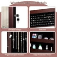 thumbnail image 5 of Giantex LED Jewelry Cabinet Wall Door Mounted, Lockable Jewelry Armoire w/Full Length Mirror, Cosmetics Tray, Brush Holders, Build-in Makeup Mirror for Women Girls (Brown), 5 of 10