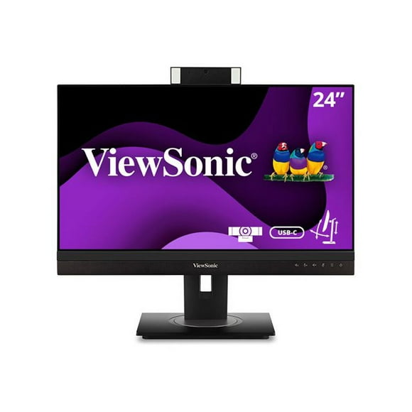 ViewSonic Webcam Monitor VG2456V - LED monitor - 24" (23.8" viewable) - 1920 x 1080 Full HD (1080p) @ 60 Hz - IPS - 250 cd/m�� - 1000:1 - 5 ms - HDMI, DisplayPort, USB-C - speakers