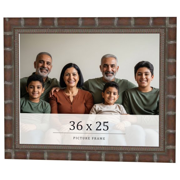 36x25 Dark Brown Bamboo Real Wood Picture Frame Width 1.5 inches | Interior Frame Depth 0.5 inches