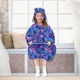 thumbnail image 7 of FORMRS Wearable Blanket Hoodie with Sleeves for Kids Cozy Flannel Sweatshirt, Neon Pink Starfish, 7 of 7