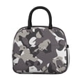 thumbnail image 3 of Insulated Lunch Bag for Women, Floral Print Oxford Fabric Lunch Box, Leakproof Thermal Cooler Tote for Work, School & Picnic, Camo, Camouflage Print, 3 of 5