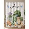 thumbnail image 4 of Farmhouse Shower Curtain, Gardening Potted Plant Kettle Boots Bathroom Decor Curtains Set with Hooks, Green Waterproof Fabric Home Accessories， 72 X 84 Inch Extra Long, 4 of 6