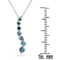 thumbnail image 2 of SZUL Women's 1/2 Carat TW Blue Diamond S Journey Pendant in 14K White Gold, 2 of 5