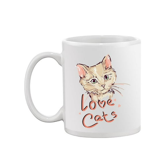 Love Cats Quote Mug  -Image by Shutterstock,