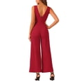 thumbnail image 3 of INSPIRE CHIC Elegant Jumpsuit for Women's Sleeveless Backless Cutout High Waist Wide Leg Pants Romper, 3 of 5