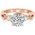 thumbnail image 3 of IGI Certified 5 Carat Round Shape Lab Grown Diamond Engagement Ring | 14K Rose Gold | Odette Three Stone Bypass Diamond Ring | FG-VS1-VS2 Quality Friendly Diamonds, 3 of 5