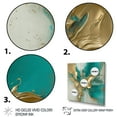 thumbnail image 3 of Designart "Gold And Turquoise Marble Fuild Ink II" Abstract Marble Wall Art Living Room, 3 of 5