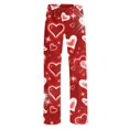 thumbnail image 3 of BLTIBY Women Valentine's Day Pajama Pant Autumn Spring Love Printed Comfy Lounge Wide Leg Fashion Casual Stretch Palazzo Pj Bottoms Trousers with Pockets 2025 Red 4 XXL, 3 of 4