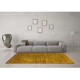 thumbnail image 3 of Ahgly Company Machine Washable Indoor Square Oriental Yellow Industrial Area Rugs, 4' Square, 3 of 4