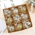thumbnail image 3 of Ounissouiy Bolas navideñas ecológicas de 12 piezas para decoraciones de árboles, no fáciles de deformar y no tóxicas Kits de decoración para fiestas Oro, 3 of 6