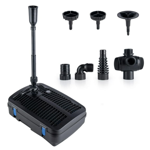 Oxyful All-in-One Submersible Pond Pump with Filter and UV Clarifier | 260 GPH | Includes Fountain Kit for Ponds up to 790 Gallons
