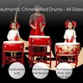thumbnail image 3 of koolsoo Tambor chino rojo, piel de vaca, madera, ceremonia, danza, 3 of 6