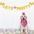 thumbnail image 3 of Bandana de cumpleaños para perros, sombrero grande de cumpleaños para perros, juguete de hueso para perros, juego de fiesta para mascotas, fiesta de feliz cumpleaños (rosa) ER, 3 of 5