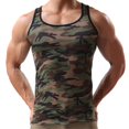thumbnail image 1 of Camiseta interior sin mangas de camuflaje para hombre Fitness Sport Tank Stretch Slim Fit Top _ad, 1 of 5