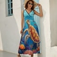 thumbnail image 2 of Nautical Green Sea Turtles Art Sleeveless Dress Women's Summer Suit Dresses for Women 2025 Luxury Party Dress, 2 of 6
